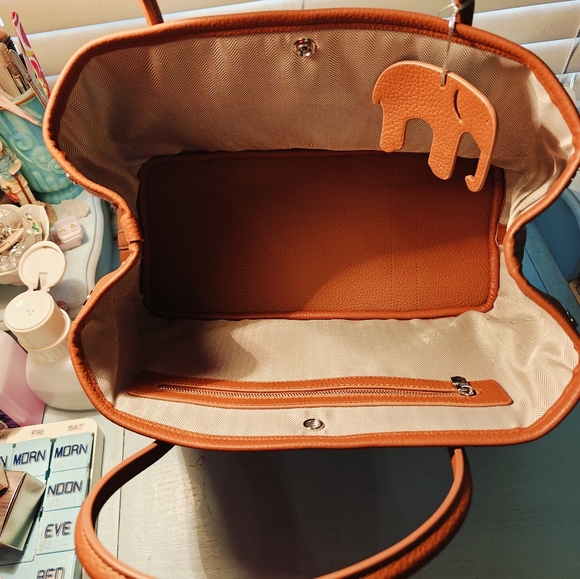 Leather Top Handle Tote - Picture 7 of 8